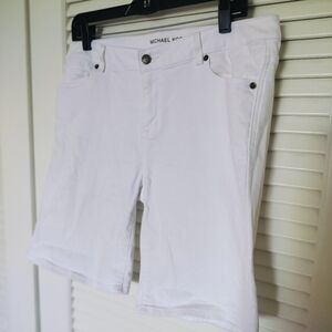 Michael Kors Women's Crisp White 9" Bermudas Size 10